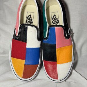 Vans Classic Slip-Ons in Multicolor Patchwork Design Women’s 8